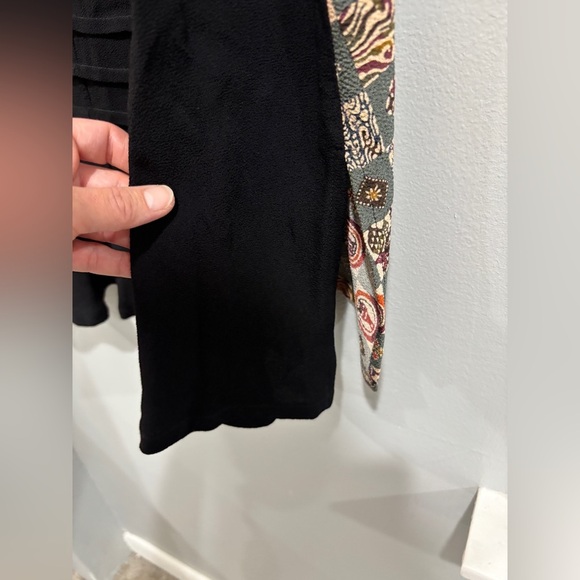 YASUKO Vest Womens Medium/Large Black Kimono Silk Pockets 1 Button Oriental Art - Picture 6 of 9